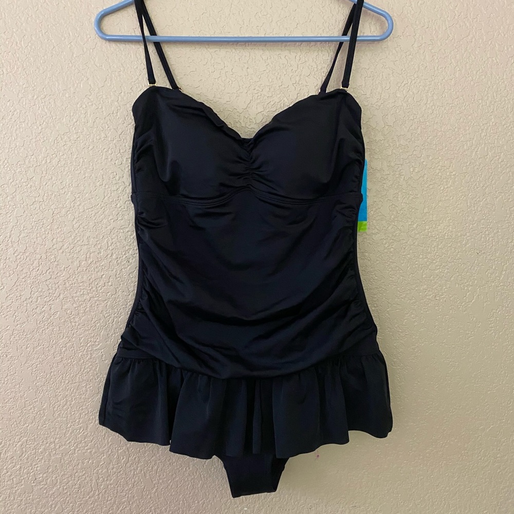 Tropical Escape peplum swimsuit NWT
